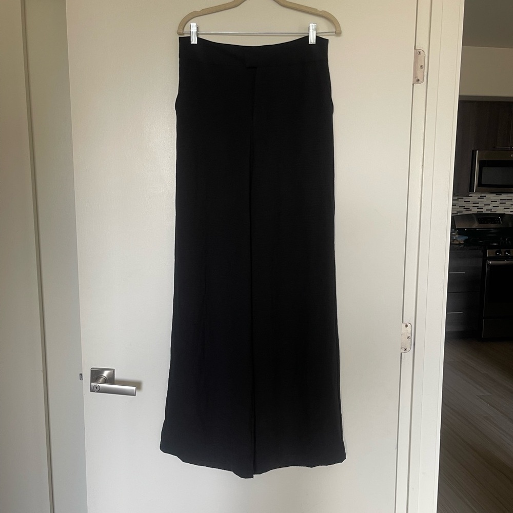 Showpo Textured Black Wide-Leg Pants